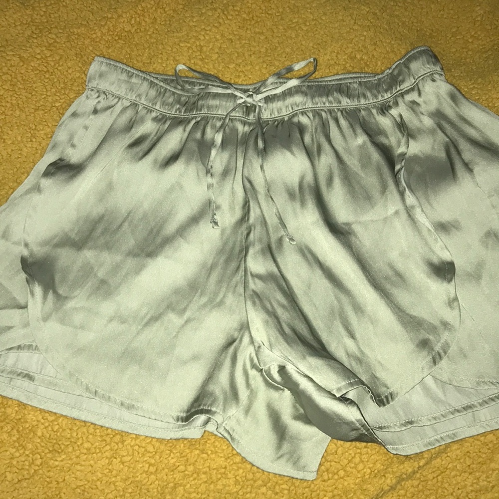 green silky shorts!